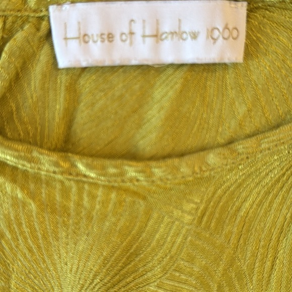 House of Harlow 1960 Chartreuse Cutout Satin Slip Midi Dress Size Medium - Picture 9 of 11